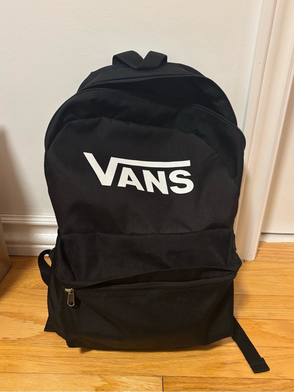 Vans Black Backpack with White Logo